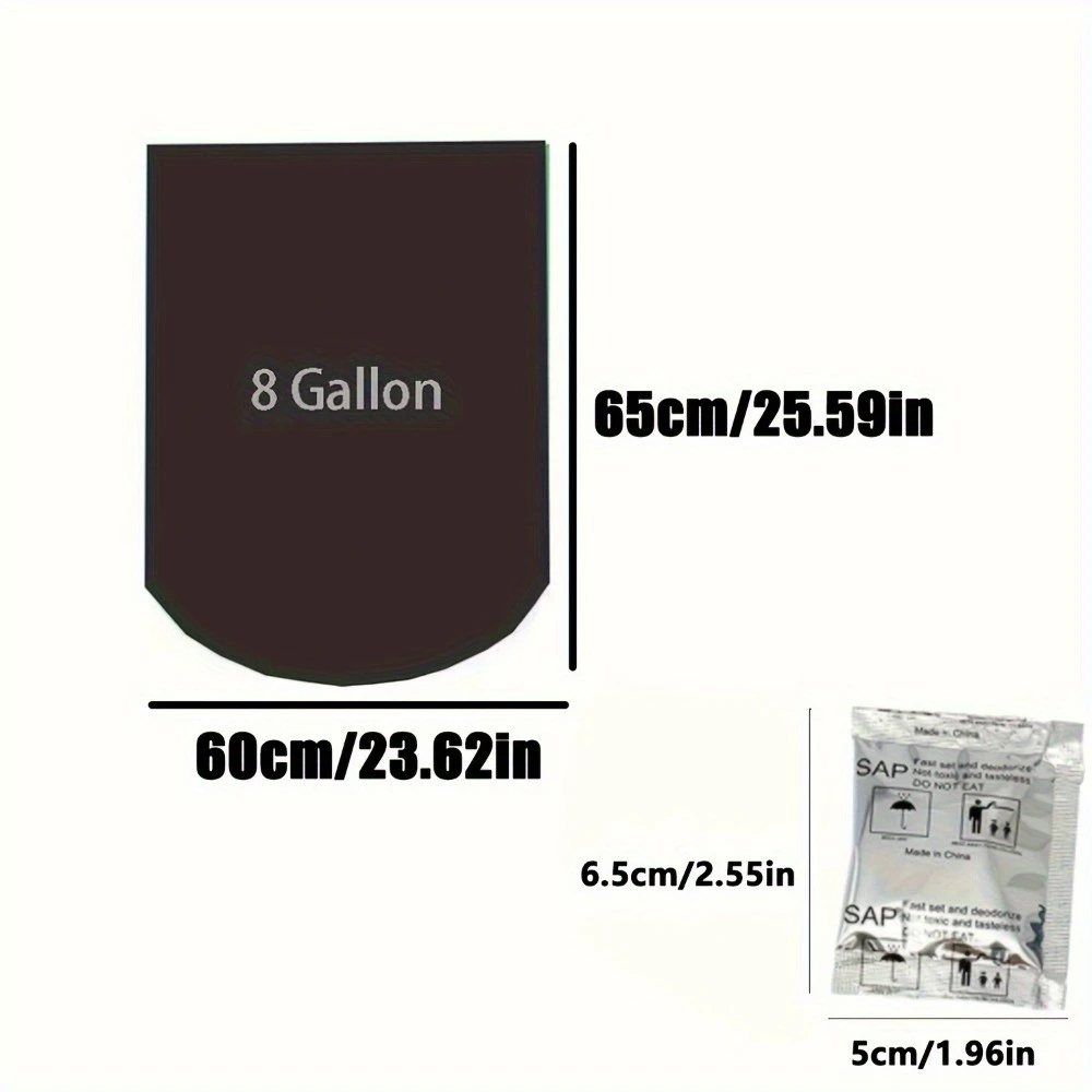 30 Toilet Gel Packs and 20 Garbage Bags - Odorless and Non-Toxic, Suitable for Camping Toilets and Sanitary Garbage Containers