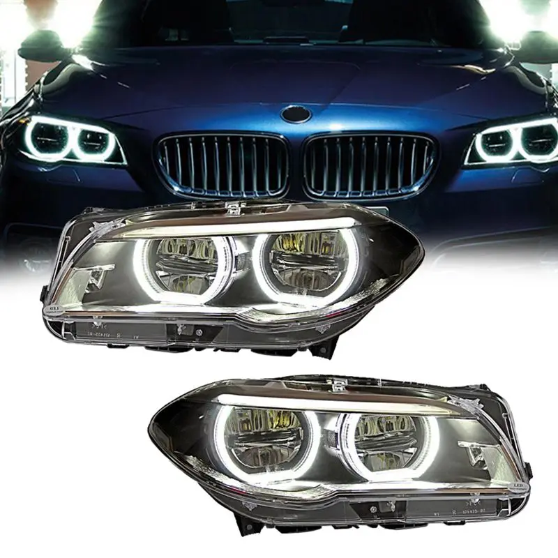 Fit for BMW 5 series 2011-2017 F10/F18 headlights modified 5 series angel eye LED daytime running lights headlight assembly