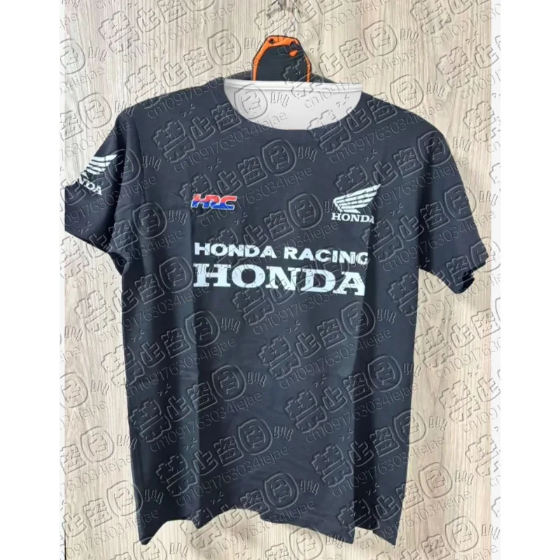 2025 جديد الرجال هوندا HRC سباق طبعة محدودة قميص أسود التجفيف السريع عادية قصيرة الأكمام الرجال النساء دراجة نارية ملابس علوية