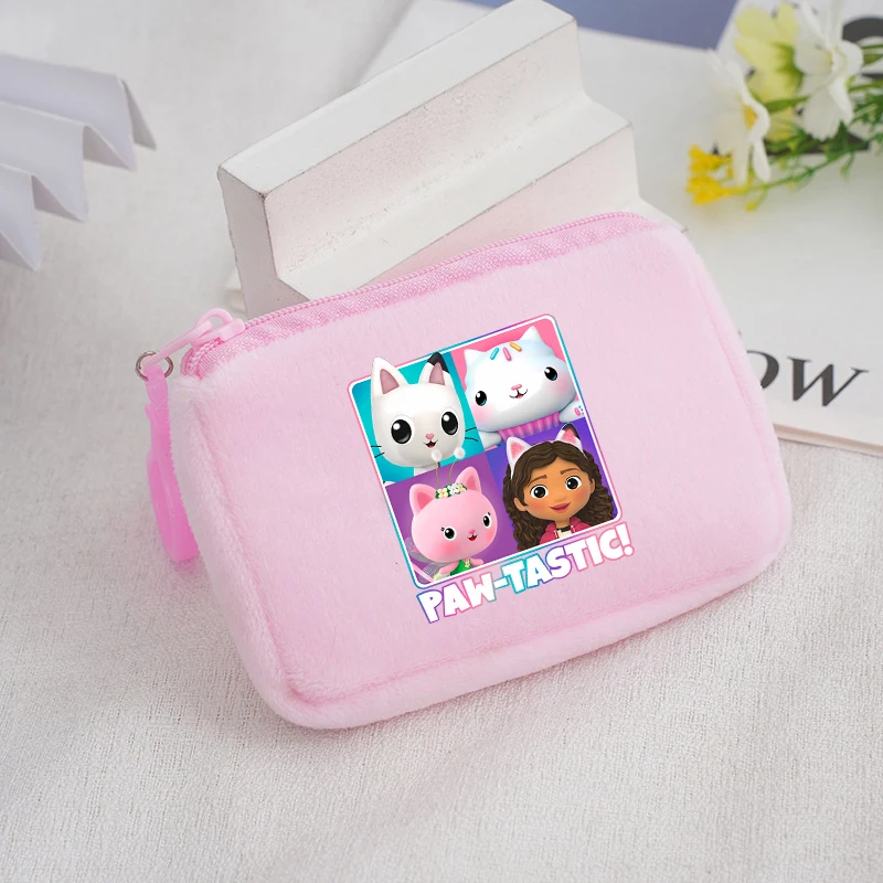 Gabby Dollhouses Plush Coin Purse Girls Cute Cartoon Mini Change Bag Kids Anime Fashion Storage Bag Printed Wallet Gifts