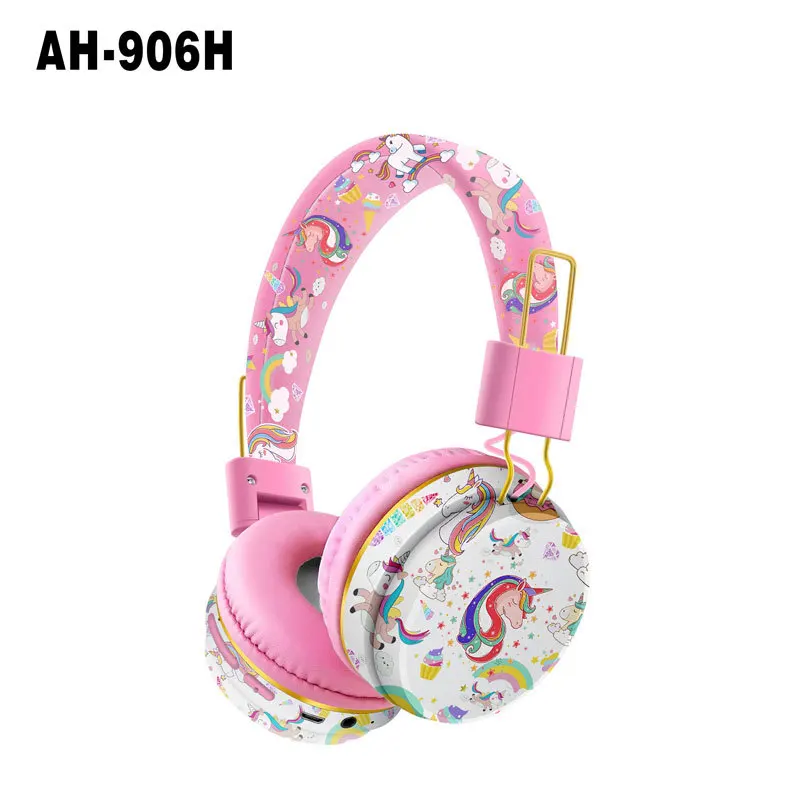 New Children's Headphones AH-906H Cute Cartoon Unicorn Wireless Bluetooth Headphones