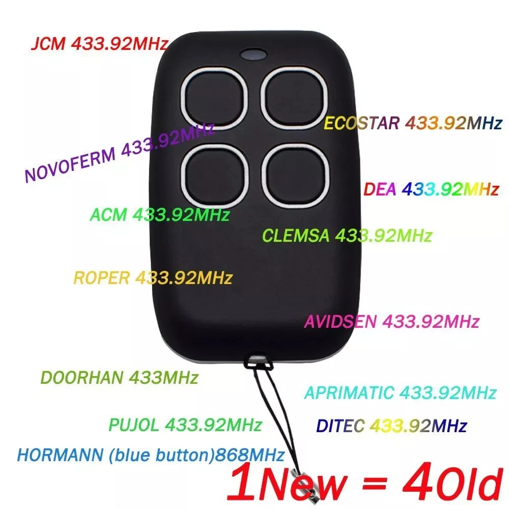 286MHz-868MHz Multi-Frequency Code Garage Door Remote Control Duplicator Grabber Clone Gate Key Fob Command Hand Transmitter