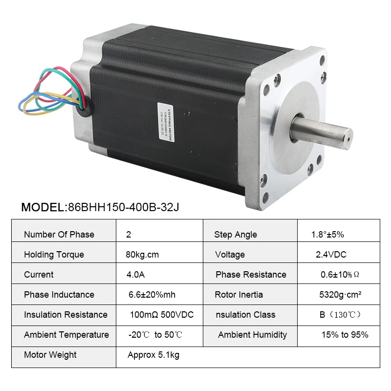 Imagem -02 - Nema 34 nc Motor Deslizante 150x86 mm 4.0a 0.6280 80kg cm cm Cabo de Guia 12.7 mm 14 mm Eixo para Cnc Roteador Gravura Fresadora