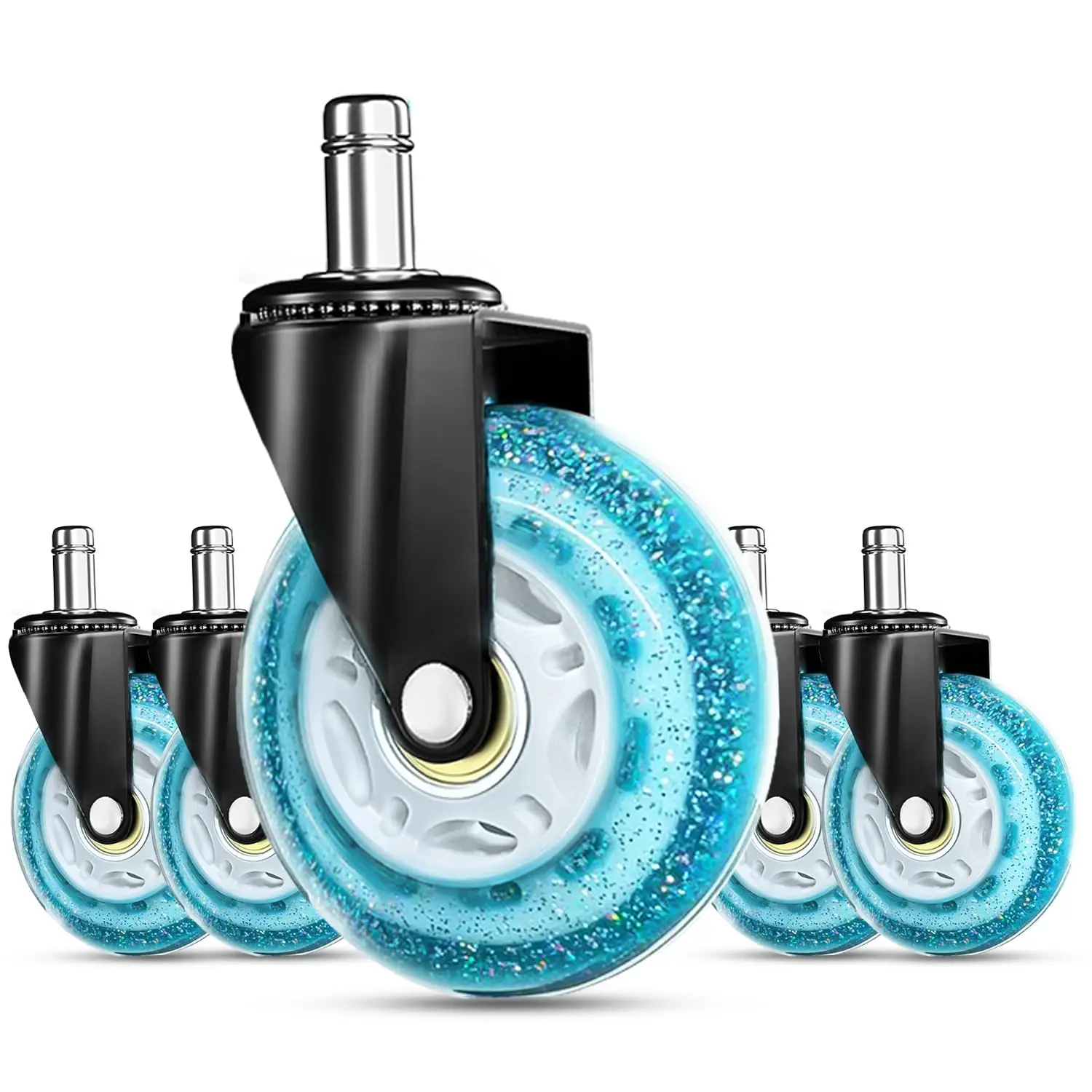 

Усиленные колесики для офисных кресел - универсальные 3-дюймовые сменные ролики, бесшумные для всех типов полов