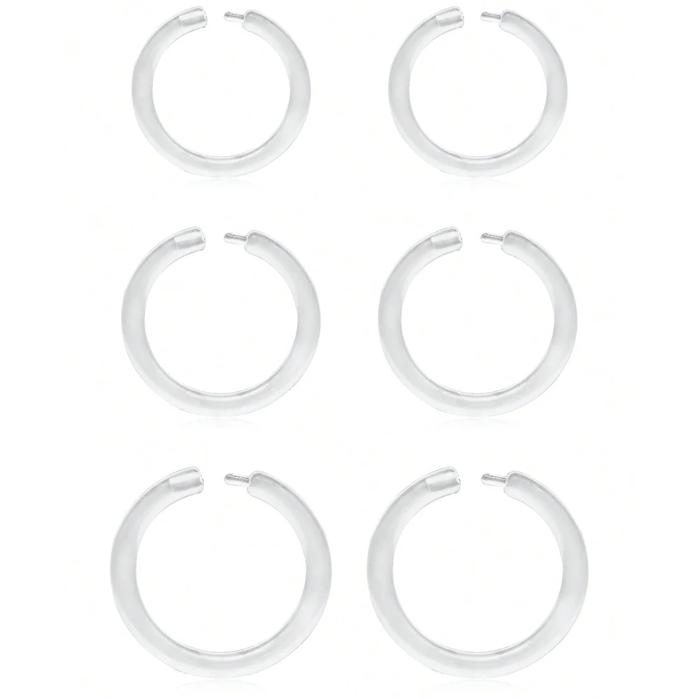 Clear Piercing Retainer, Hypoallergenic Bioflex Plastic