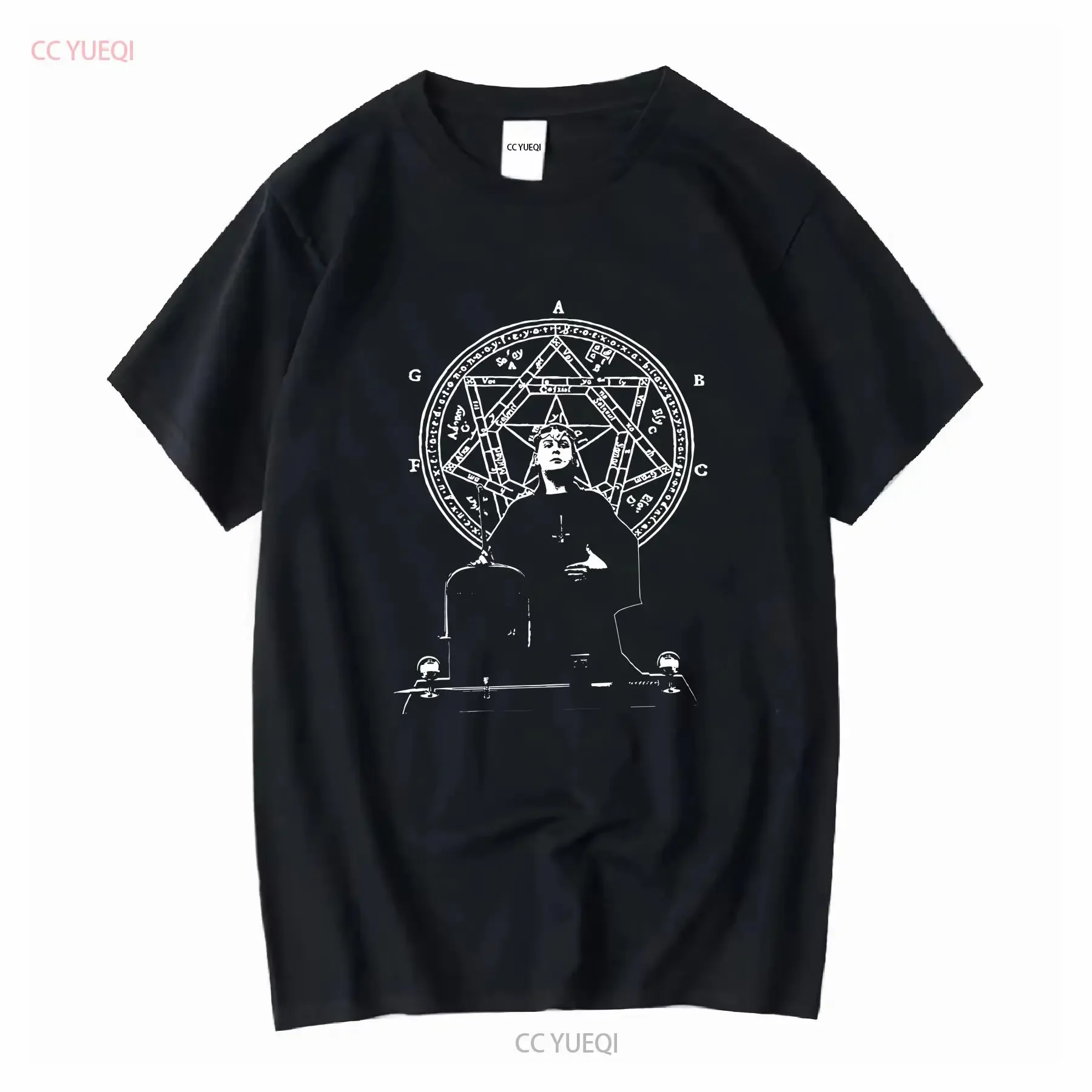 Aleister Crowley Ritual camiseta gótica oculta Magick Thelema Heptagram mangas largas o cortas vintage lavado