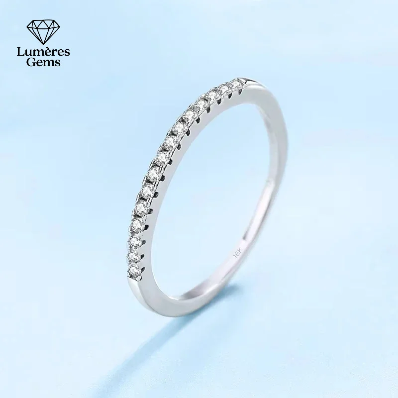 

18K White Gold Ring for Women Moissanite Diamond 0.15Ct Engagement Ring Fine Jewelry Gift for Daughter Birthday Valentine's Day