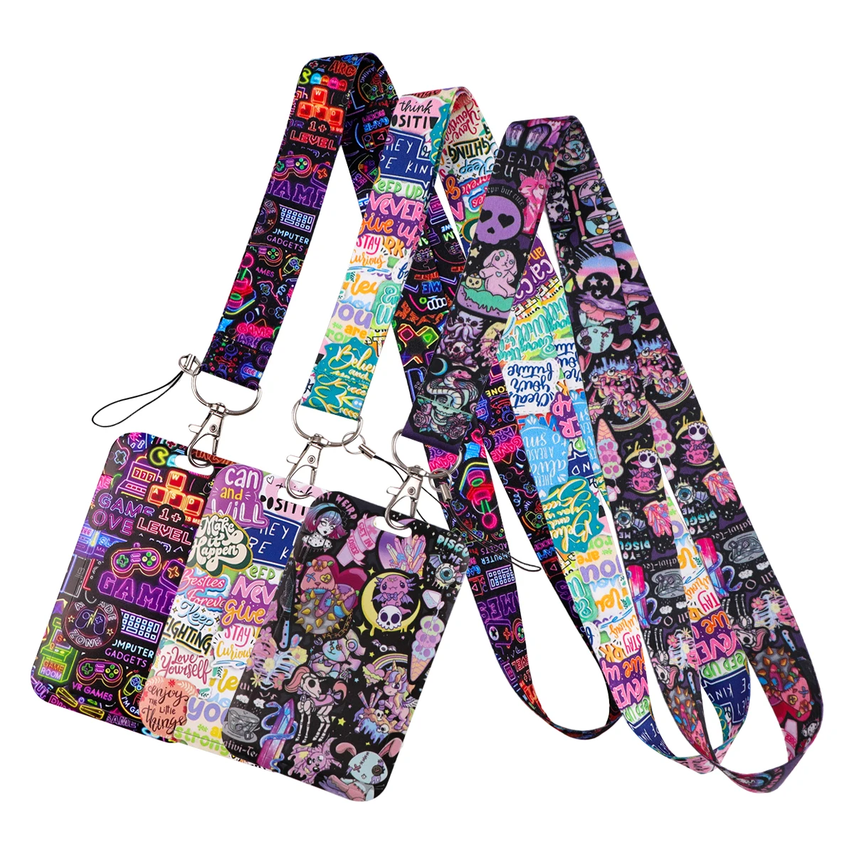 

Skeleton Stickers Lanyard Neck Strap Keychain Card Cover Badge Holder Mobile Phone Hang Rope Keyring Cosplay Accessories Gifts