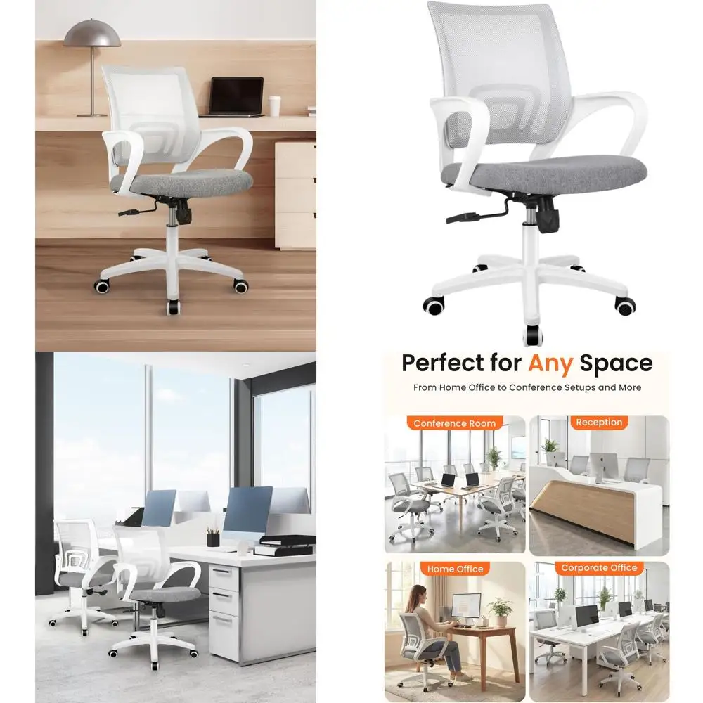 

Ergonomic Mesh Gaming Chair with Adjustable Height and Lumbar Support for Home Office Use (Grey)