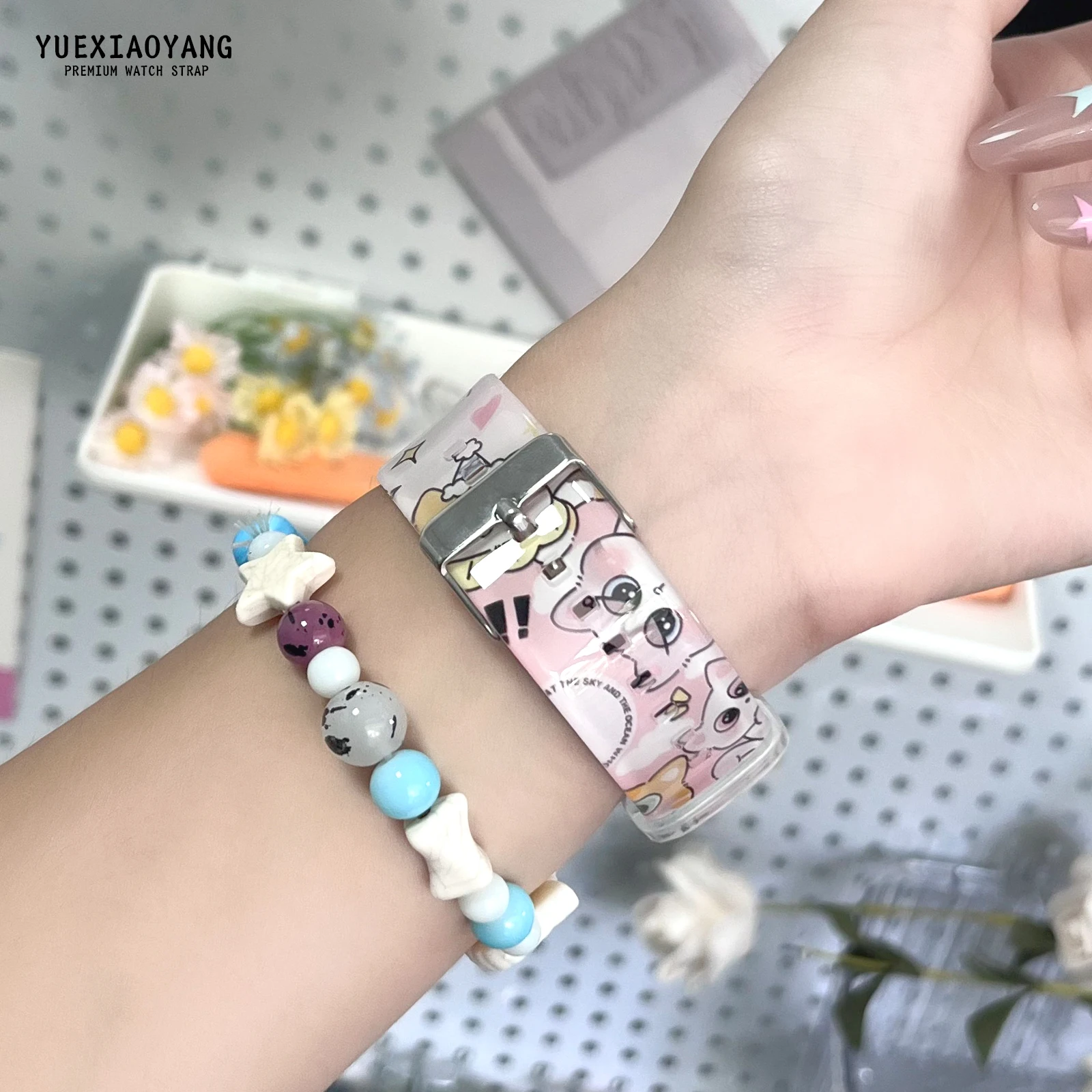 Correa con estampado de gato de dibujos animados para Apple Watch 10, 9, 8, pulsera reemplazable para iWatch de 46mm, 42mm, 41mm y 40mm