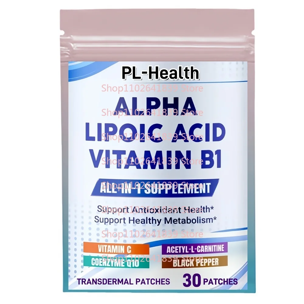 

30 Patches Alpha Lipoic Acid Transdermal Patches with Vitamin B1 CoQ10-Supports Antioxidant Health