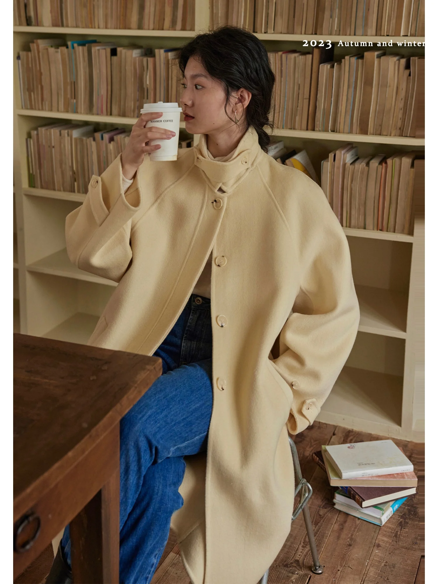 

Nicepeople Double-Faced Woolen Coat 80 Pieces High Density Australian Wool Wide Shoulder Tailored Straight Fit Small Head Effect