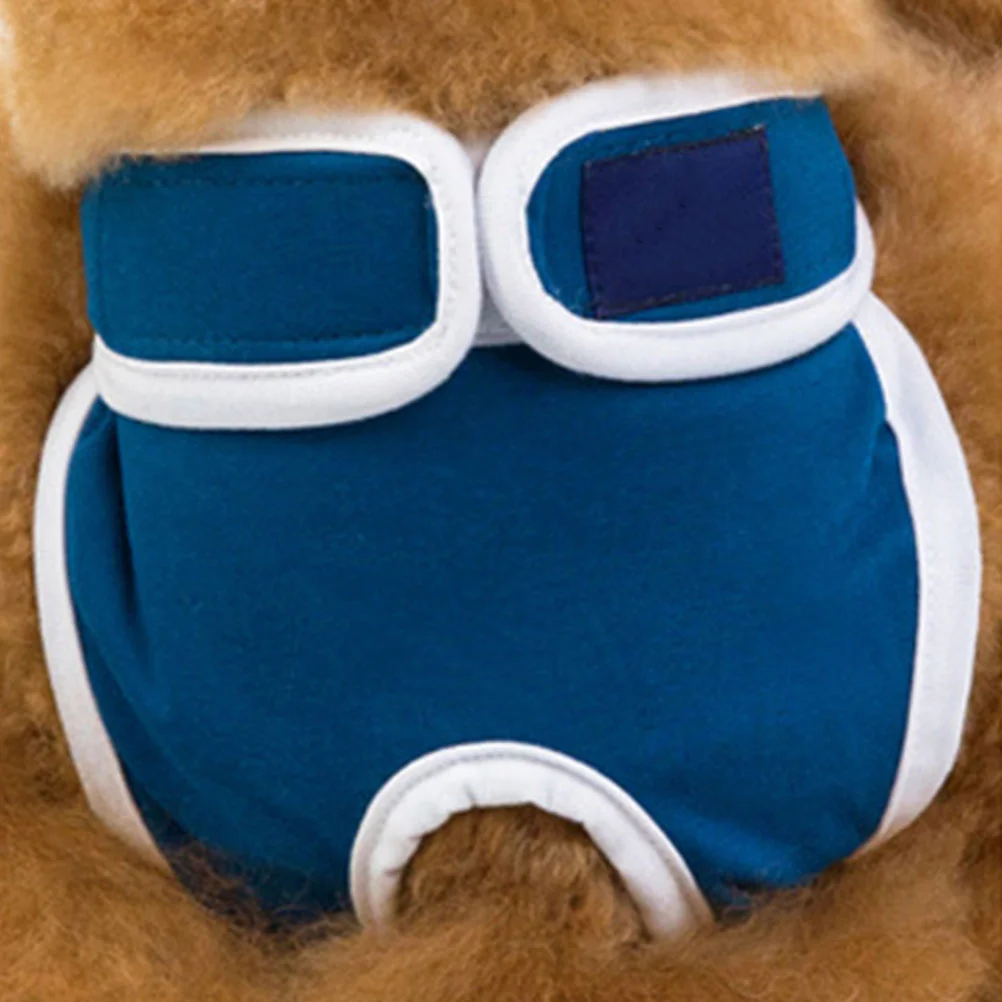 

Blue Cotton Pet Safety Pants Size 2xl Comfortable Dog Menstruation Sanitary Pants Breathable Absorbent Puppy Diapers for Pets