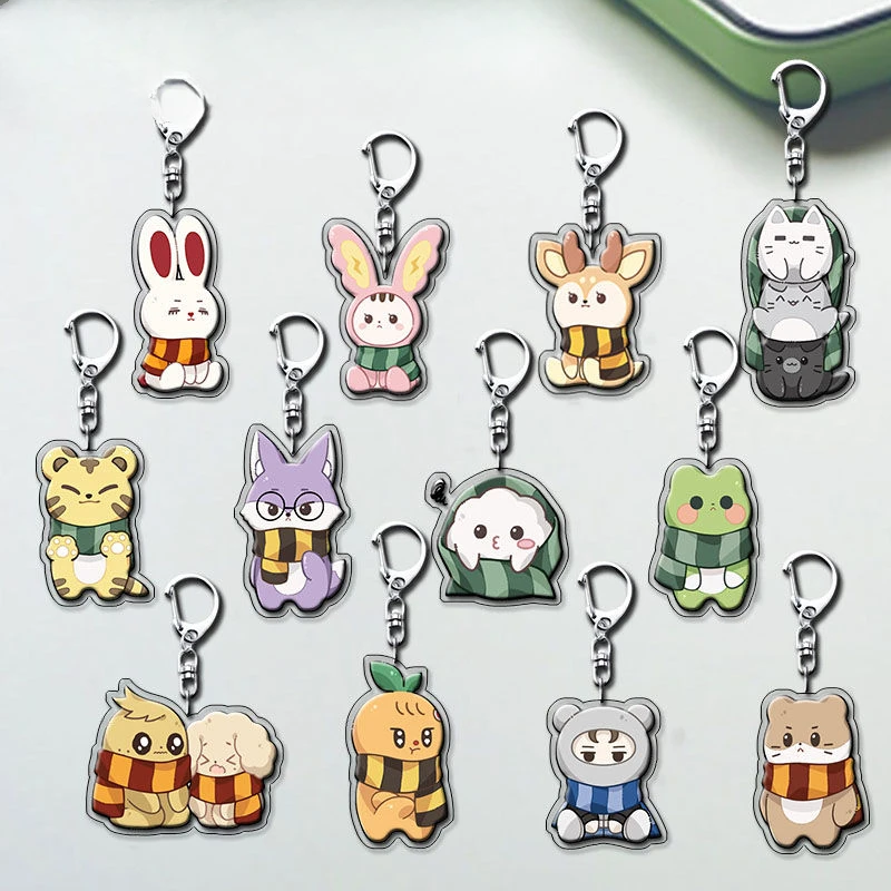 

Kpop 17 Cartoon Keyring Bag Charm Pendant JEONGHAN JOSHUA JUN WONWOO HOSHI Idol Cute Animals Face Keychains Fans Collection Gift