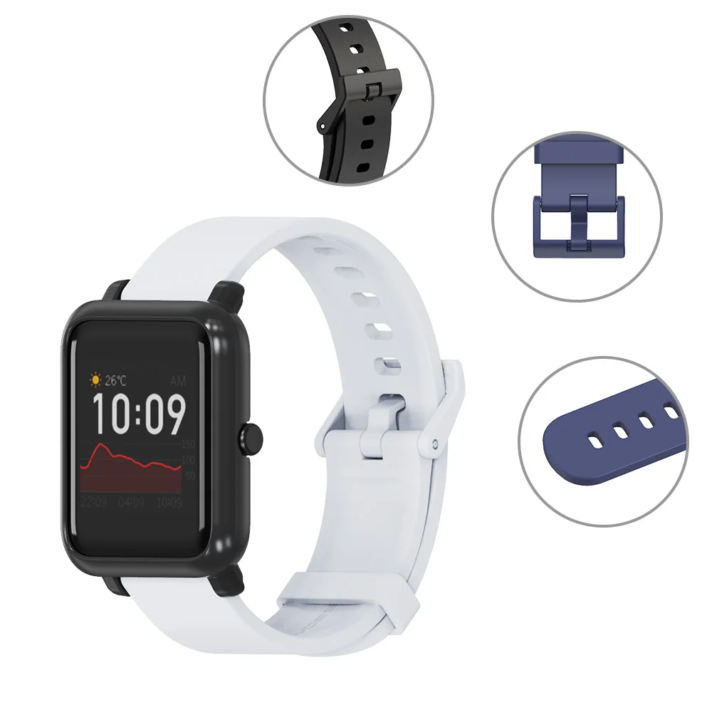 For Amazfit Bip 3 Strap Amazfit GTS Case Smart Wristband Wrist Bracelet Protector Cover Bumper in a Set for Amazfit Bip S Lite