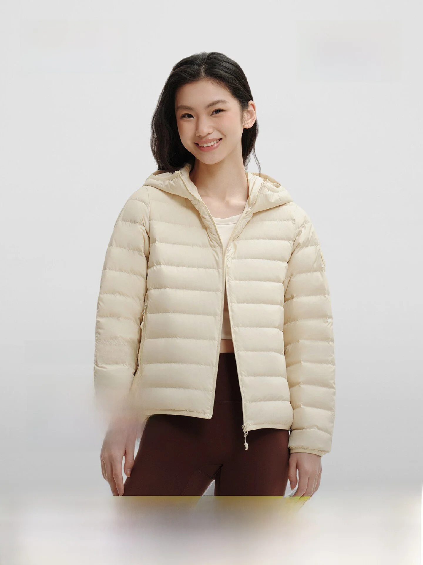 

Bosideng New Ladies down Jacket Lightweight 90 Duck down Hooded Non-Quilting Portable Warm Outerwear Polyester Nylon Fabric