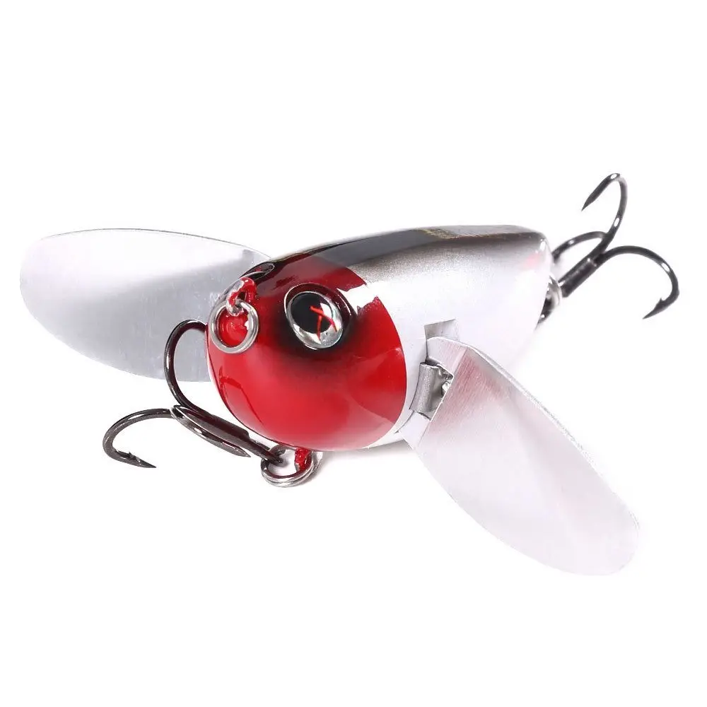 Lifelike Bee Crankbait Lure Artificial Bumblebee Bee-Shaped Fishing Bait Simulation with Two Metal Spoon Fishing Lure Perch