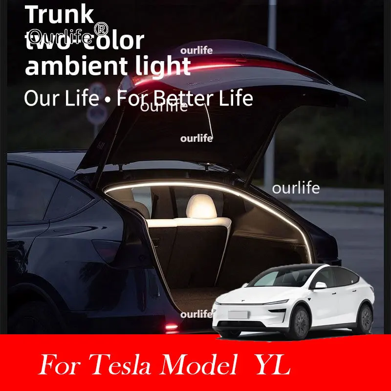 

For Tesla Model YL 2026 2027 Car Rear Trunk Brighten LED Strip Lighting Waterproof Flexible Accessories