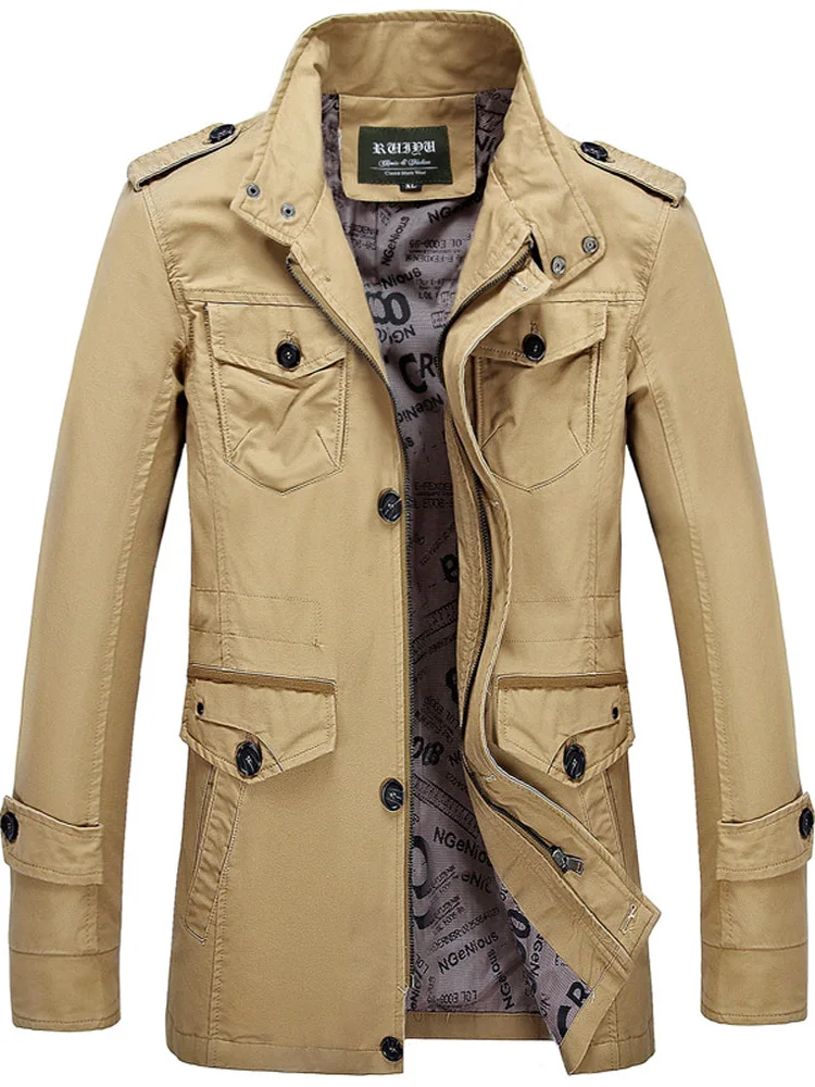 

Мужская повседневная куртка с воротником-стойкой, многокарманная, в стиле рабочей одежды, зимняя, больших размеров, модная, городская, с длинными рукавами, с декоративными пуговицами