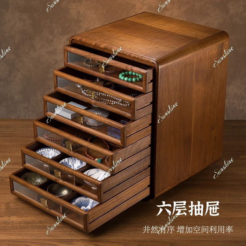 Black Walnut Solid Wood Storage Cabinet Drawer Dental Cabinet