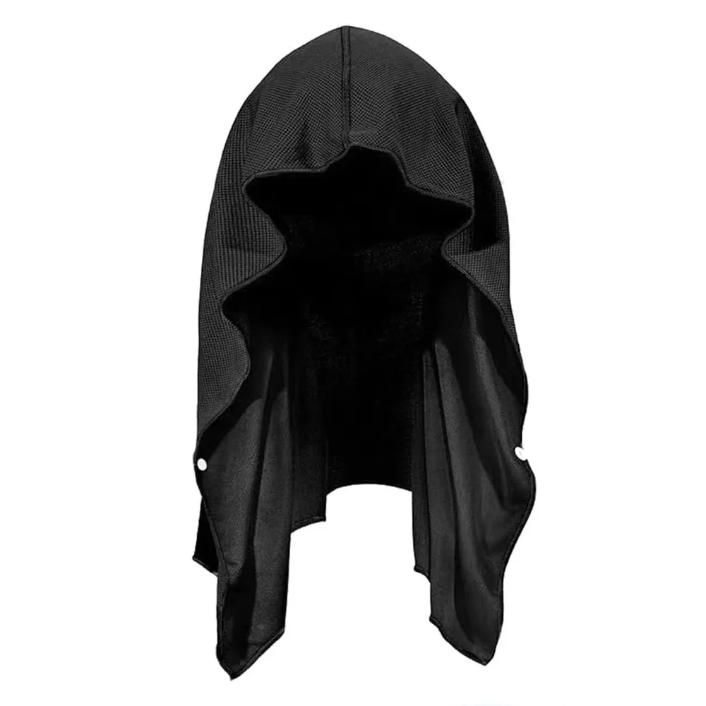 Quick Dry Mesh Hooded Cooling Head Scarf Windproof Button Design Sweat Towel Jogging Hiking Workout Outdoor Work Sun Shield