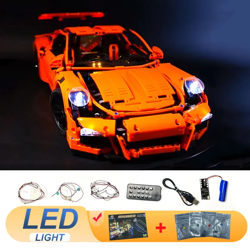 LED Light Kit For LEGO 42056 Technical 20001 GT3 RS Supercar Lamp DIY Toy (Not Include Building Blocks Bricks Kits Sets Model)