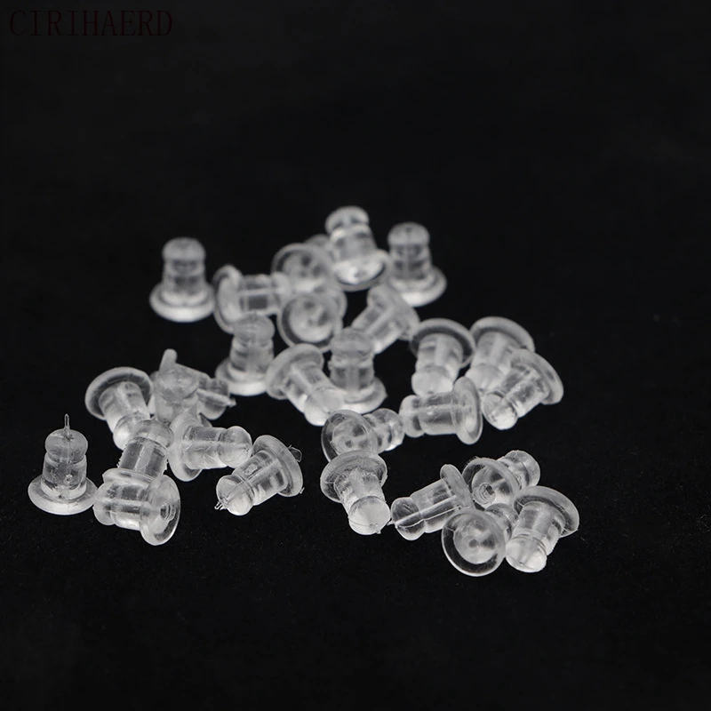 50 Pieces DIY Jewelry Accessories Silicone Earplugs For Earring Making Supplies Bullet Ear Plugs Ear Backs Stopper Wholesale