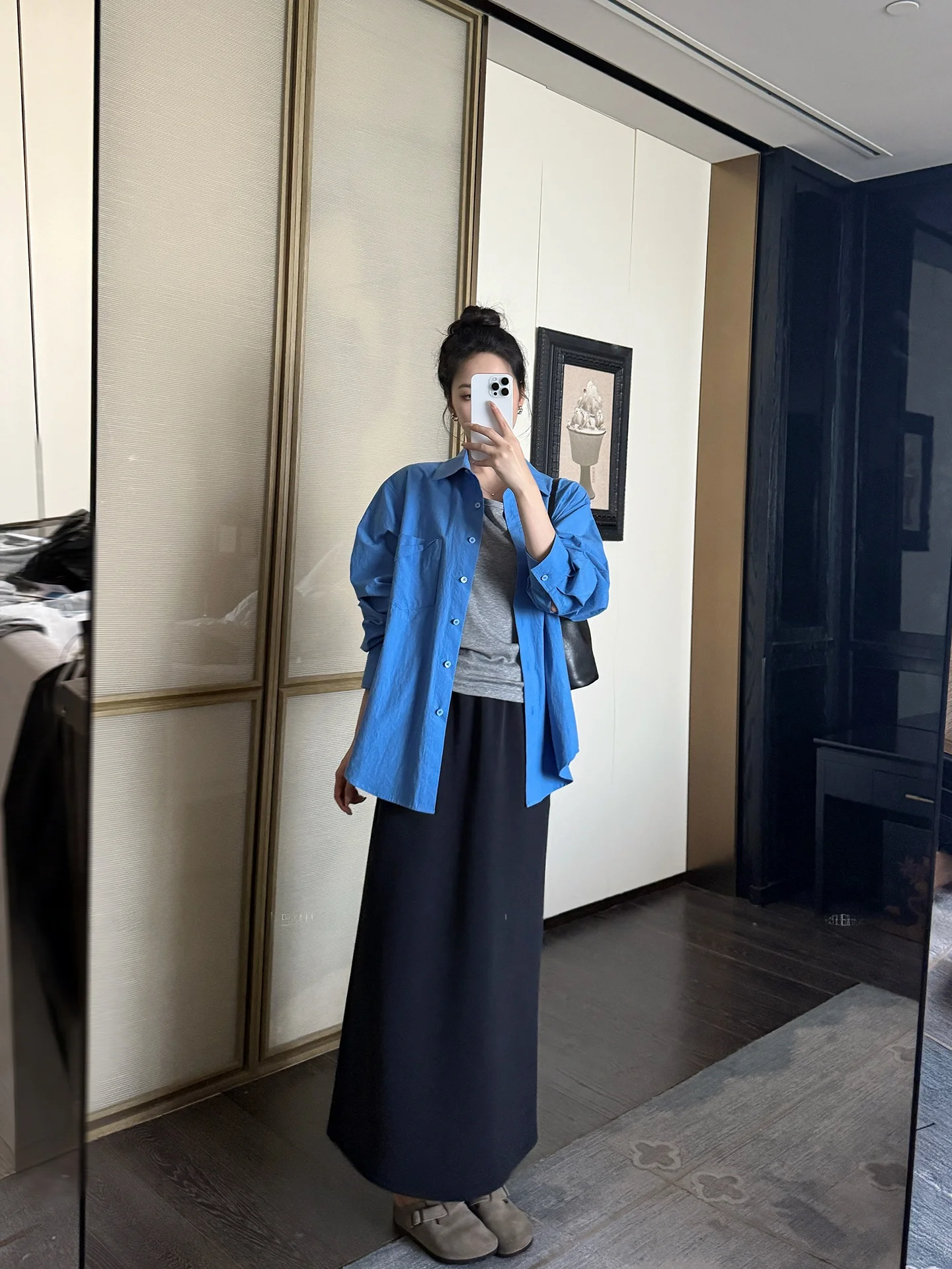 

Юбка женская с высокой талией, прямого кроя, черная, весна-лето, повседневная, стройнящая, скрывающая недостатки, с эластичной талией, длинная