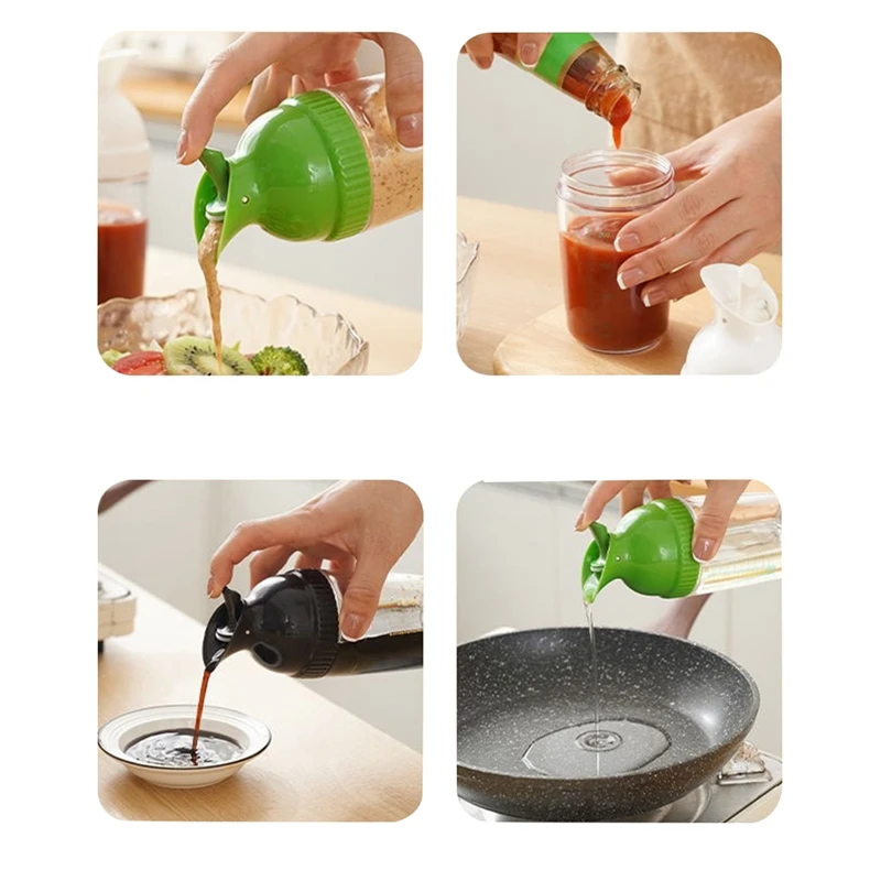 Easy Grips Salad Dressing Shaker Dispenser Leakproof Container Bottle Universal Sauces Mixer With Scales Kitchen Gadget