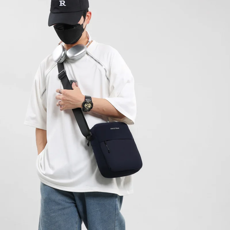 Picture 5: Lightweight, waterproof, large-capacity men's backpack, vertical square multi-functional crossbody travel backpack