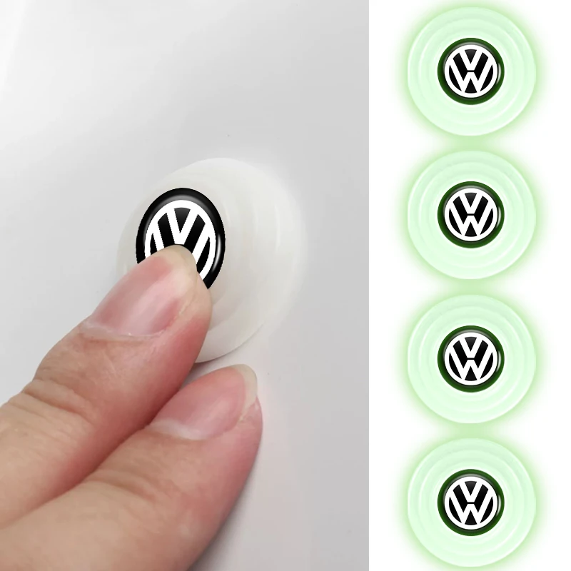 Car Door Shock Absorber Mats Silicone Luminous Soundproof Stickers Buffer For Volkswagen VW Golf 4 6 GTI Tiguan Passat B5 B6 B7