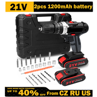 21V Electric Impact Cordless Drill High-power Lithium Battery Wireless Screwdriver Hand Drills Home DIY Electric Power Tools