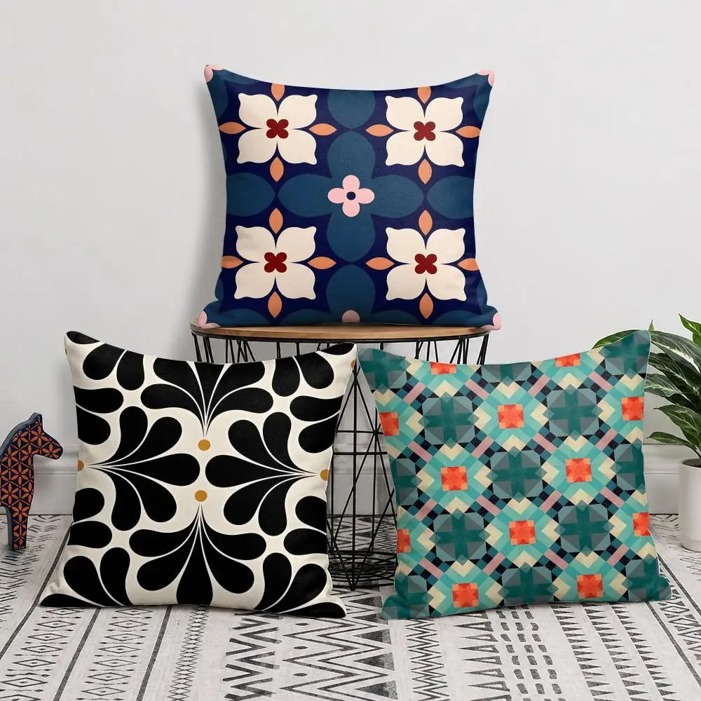 Symmetric Decorative Pattern Cushion Cover Soft Short Plush Pillow Cover Smooth Cozy Texture Cushion Case Home Decor