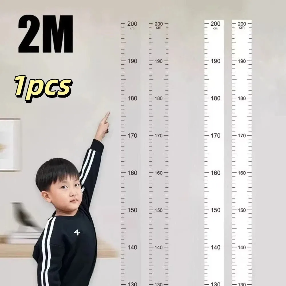 2M Height Height Measurement Sticker Self-adhesive Removable Height Measuring Tape Waterproof Transparent Unisex Growth Chart