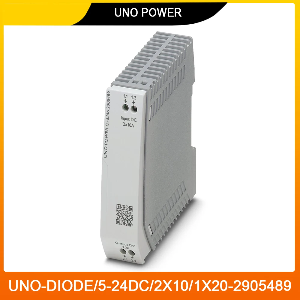 

UNO-DIODE/5-24DC/2X10/1X20 2905489 UNO POWER For Phoenix Diodes Redundancy Module