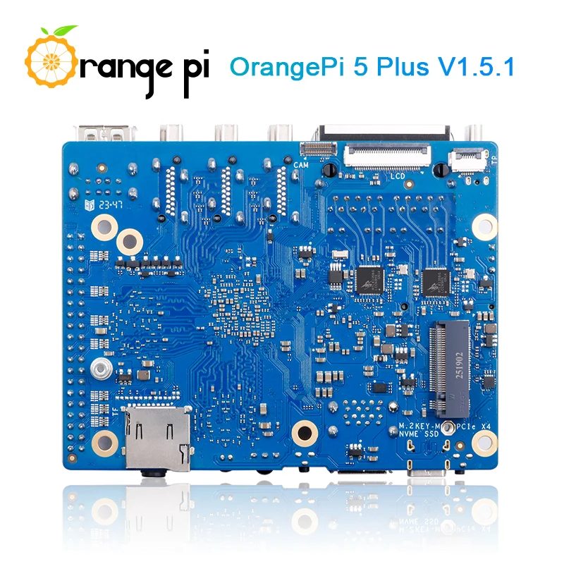 Orange Pi5 Plus 16GB لوحة كمبيوتر واحدة DDR5 8-Core Rockchip RK3588 Mini PC M2 فتحة PCIE Board تشغيل Linux/Android/Orange Pi OS