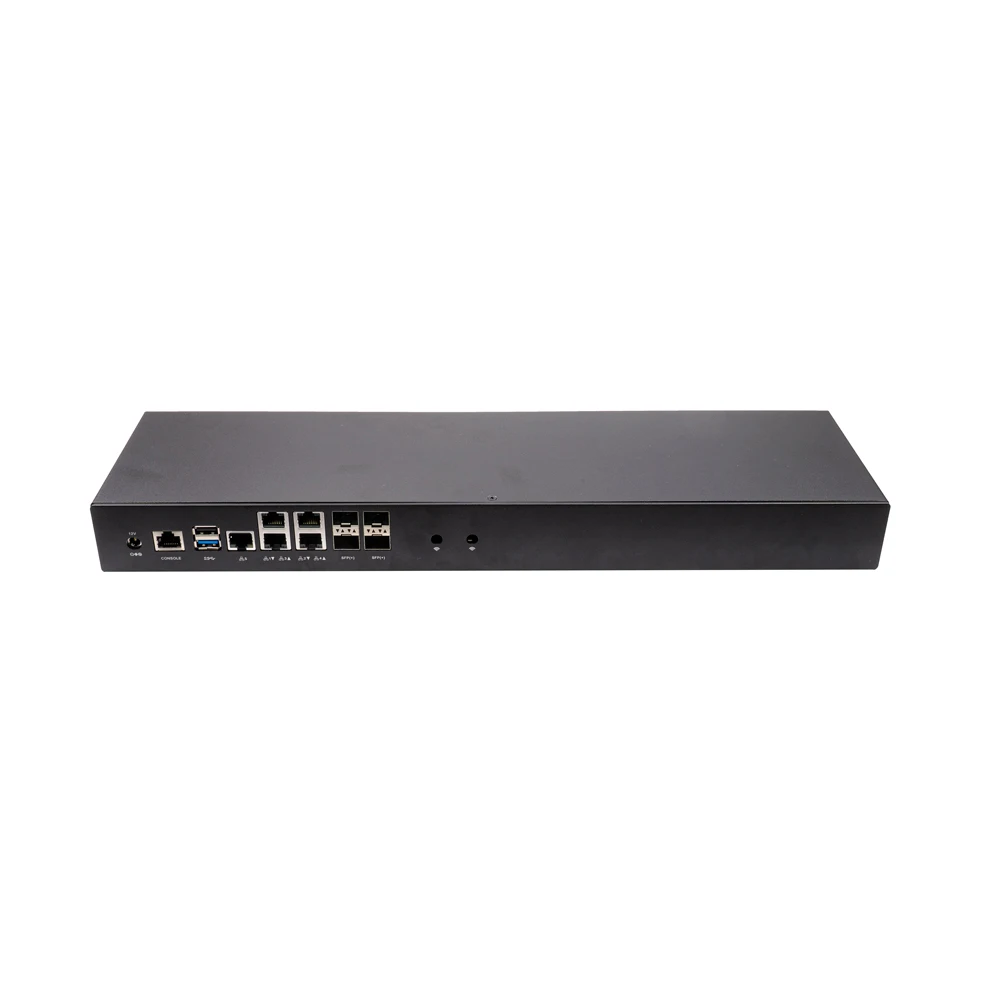 Roteador de servidor doméstico em rack QOTOM 1U Processador Q20331G9 Atom C3758R - 5x 2,5G LAN 4x 10GbE SFP+