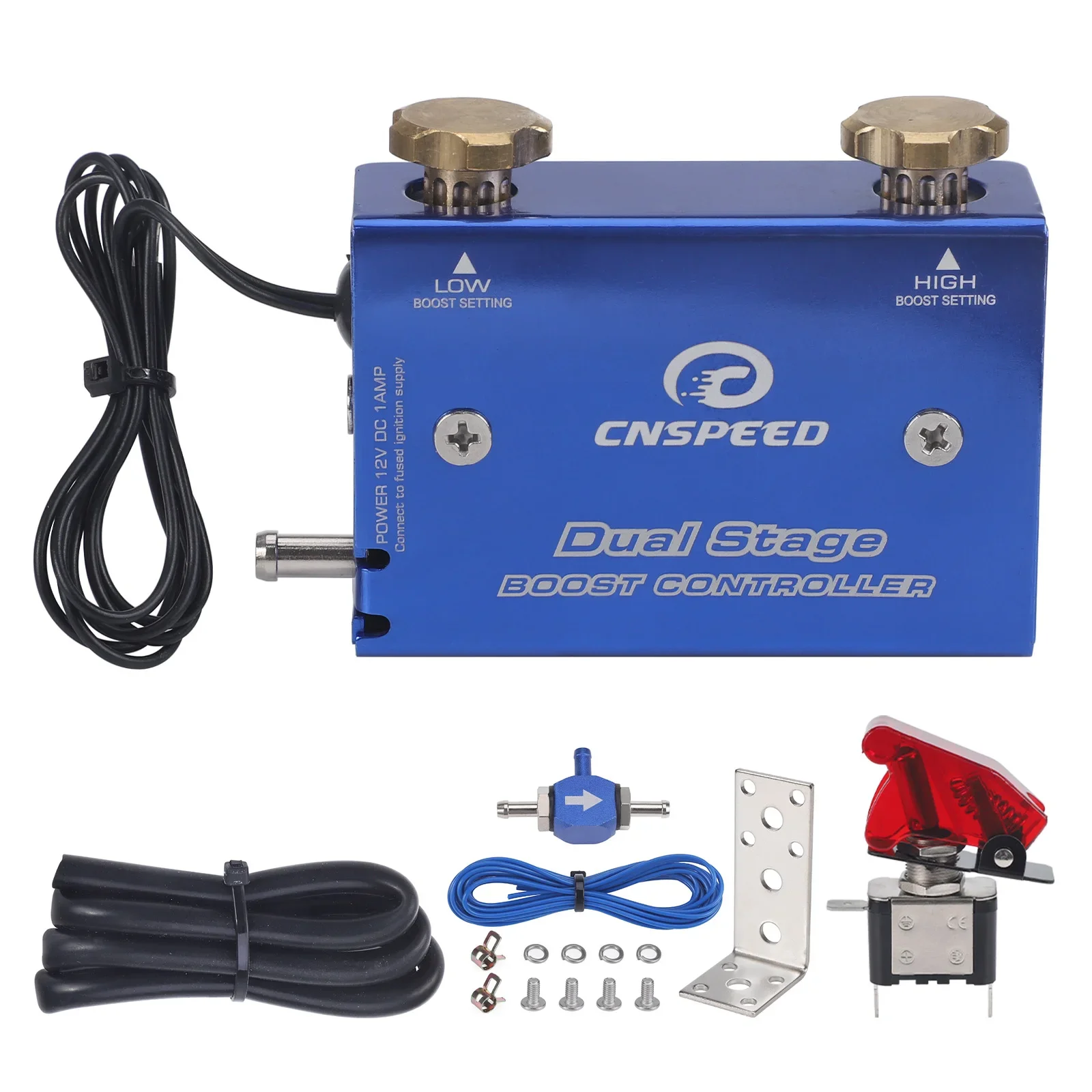 CNSPEED Universal-Turbolader Psi-Boost-Controller-Kit mit Schalter/Hochwertiger Einstellbarer Renn-Turbolader in Blau mit Zweistufiger Elektronik – Detail 7