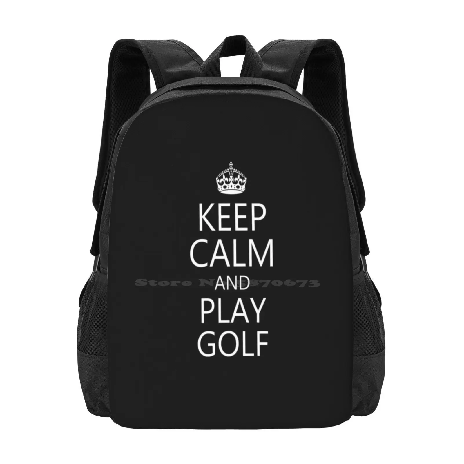 Keep Calm And Play Golf Fashion Pattern Design Travel Laptop School Backpack Bag Keep Calm And Carry On Keep Calm And Play Golf