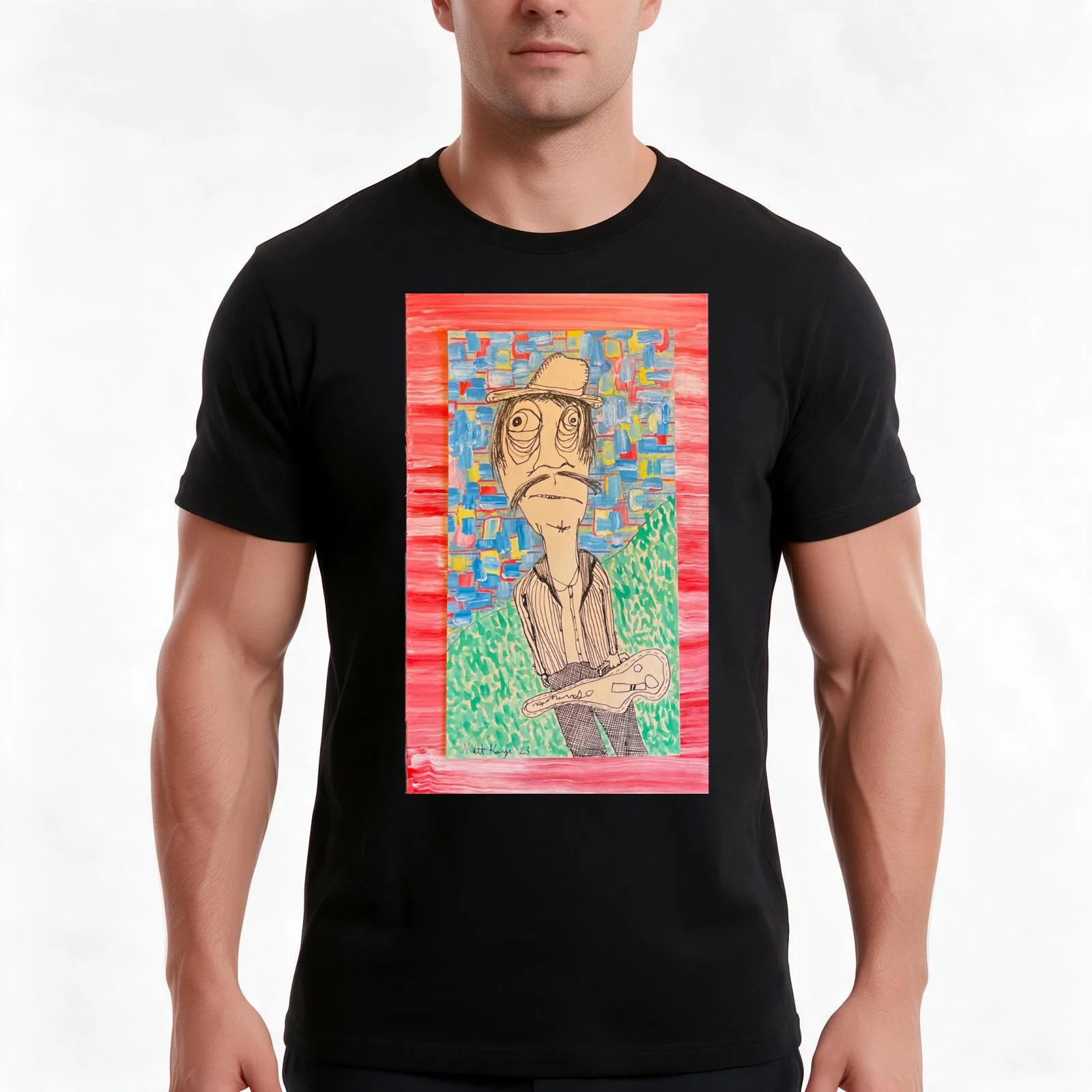 The Itinerant Fiddler T-Shirt, Summer Casual Cotton Tee, Oversized Streetwear Tops, Vintage Graphic Print, Unisex Men Women