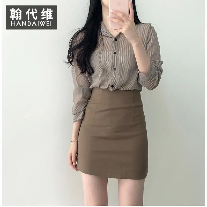 

Узкая и облегающая юбка до бедер с облегающей темпераментной весенней юбкой-миди Женская короткая юбка с высокой талией