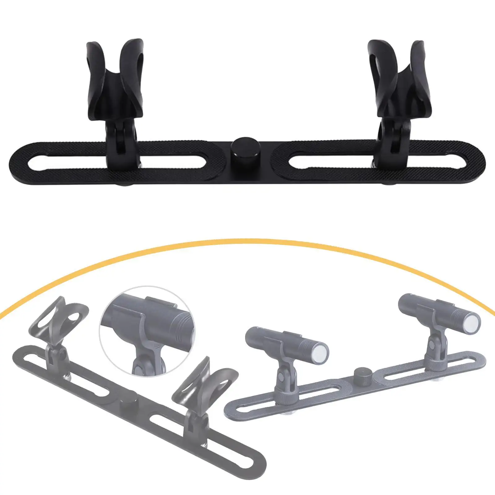 Stereo Array Spacing Microphone Mount Professional Accessories Mic Holder Mic Stand Bracket for Singing Performance Speech