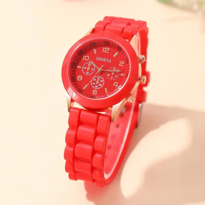 Reloj Mujer  Fashion Women Watches Elegant Red Silicone Quartz Watch Luxury Ladies Clock Gift for Girls Relogio Feminino