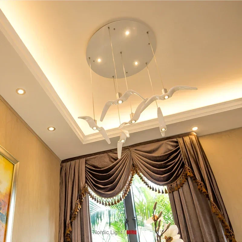

pendant Nordic lamp Seagull Design Led Chandeliers For Bar/Kitchen Birds Chandelier Ceiling Luminaire Light Fixture
