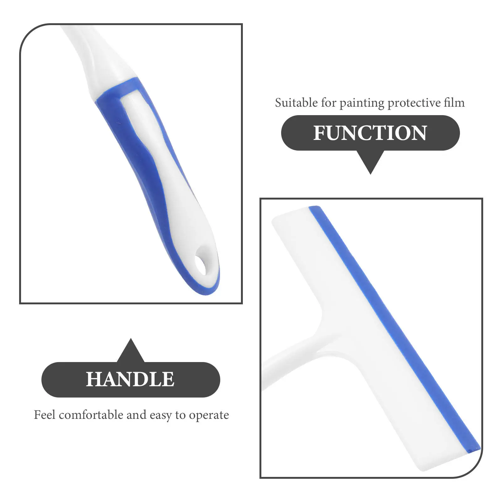 2Pcs Car Window Squeegee Ergonomic Handle Versatile Cleaning Tool for Car Windshield Rear View Mirror Automobile Window Cleaner