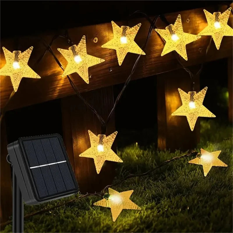 Solar Lamps Star Garlands String Light Outdoor Fairy Lights 50 LED for Garden Waterproof Outdoor Lighting Home Yard Christmas