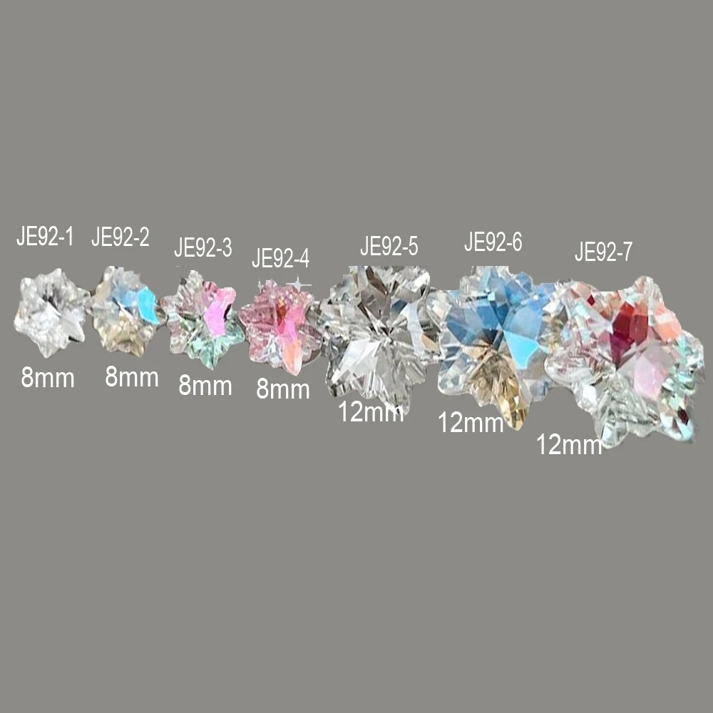 10 pièces arc-en-ciel rose bleu brillant flocon de neige ongles diamants blanc Flash flocon de neige ongles Zircon strass blanc clair manucure gemmes