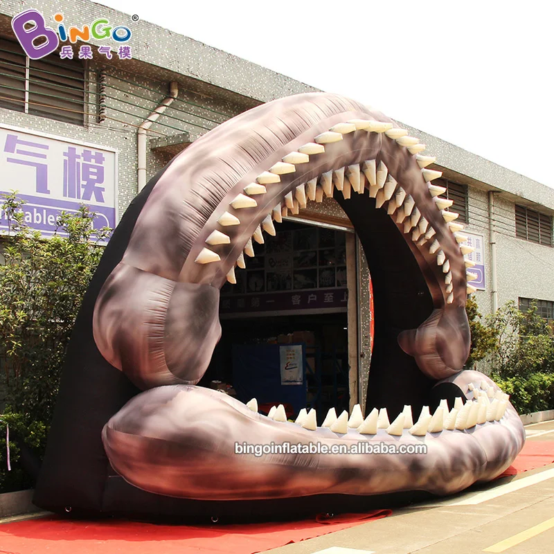 

Personalized Inflatable Shark Mouth For Stage Props Decoration 8.2x4x5 Meters Summer Ocean Show Inflated Background - BG-O0139