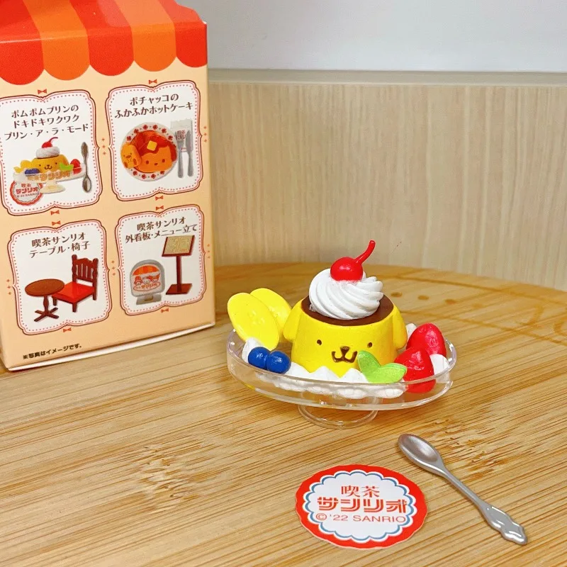 Loja de chá e salão de sobremesa coleção cinnamoroll brinquedo em miniatura melodia estatuetas modelo bonito brinquedo ornamento presente