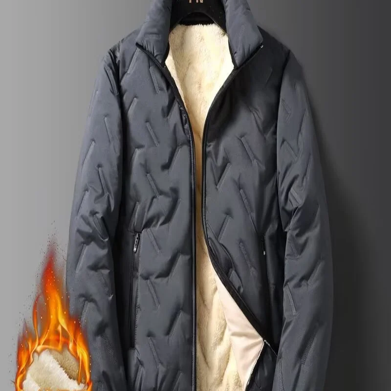 

Мужское свободное шерстяное зимнее пальто на толстой подкладке, ветрозащитная, водонепроницаемая и повседневная куртка